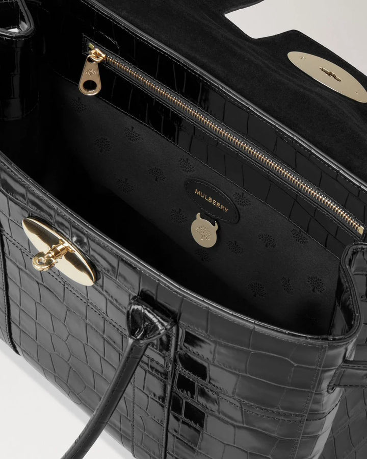 Bayswater Black Shiny Small Croc