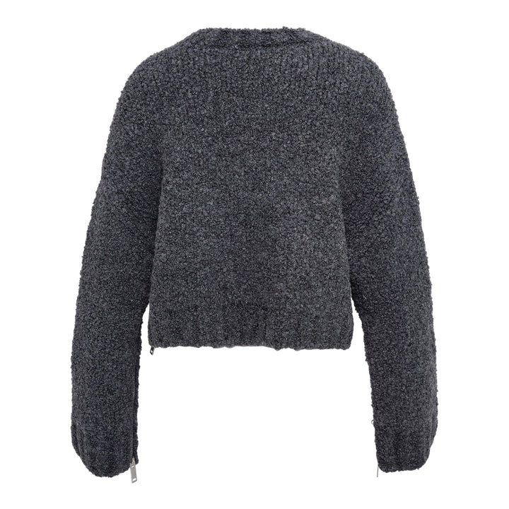 Club21 - 3.1 Phillip Lim - Boucle Zipper Crewneck Knit Top - KNIT TOPS - Charcoal