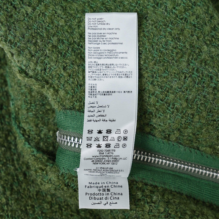 Club21 - 3.1 Phillip Lim - Boucle Zipper Crewneck Knit Top - KNIT TOPS - Green