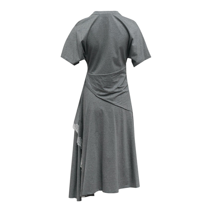 Club21 - 3.1 Phillip Lim - Draped T-Shirt Dress With Lace Trim - KNIT DRESSES - Grey