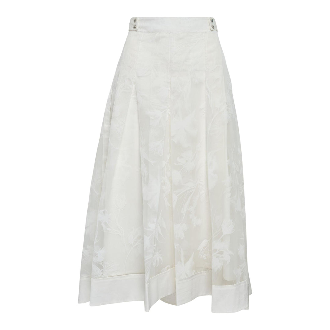 Club21 - 3.1 Phillip Lim - Flocked Organza Midi Skirt - SKIRTS - White