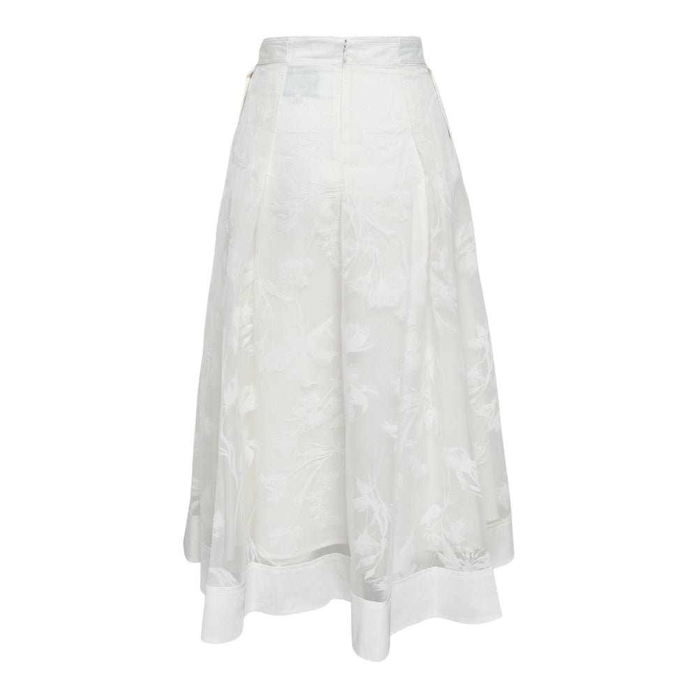 Club21 - 3.1 Phillip Lim - Flocked Organza Midi Skirt - SKIRTS - White