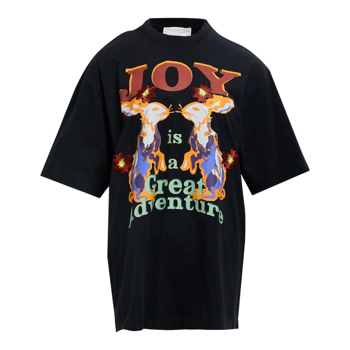 Club21 - 3.1 Phillip Lim - Joy Is A Great Adventure Oversized Tee - TEES - Black