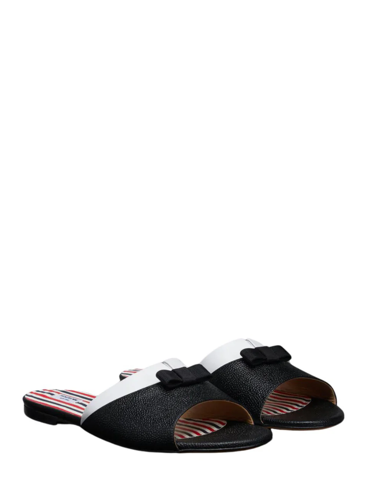 Pebble Grain Bow Claquette Women