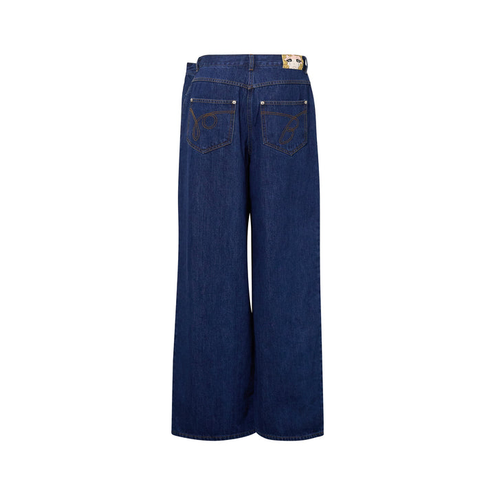 Blue Side Folded Jeans