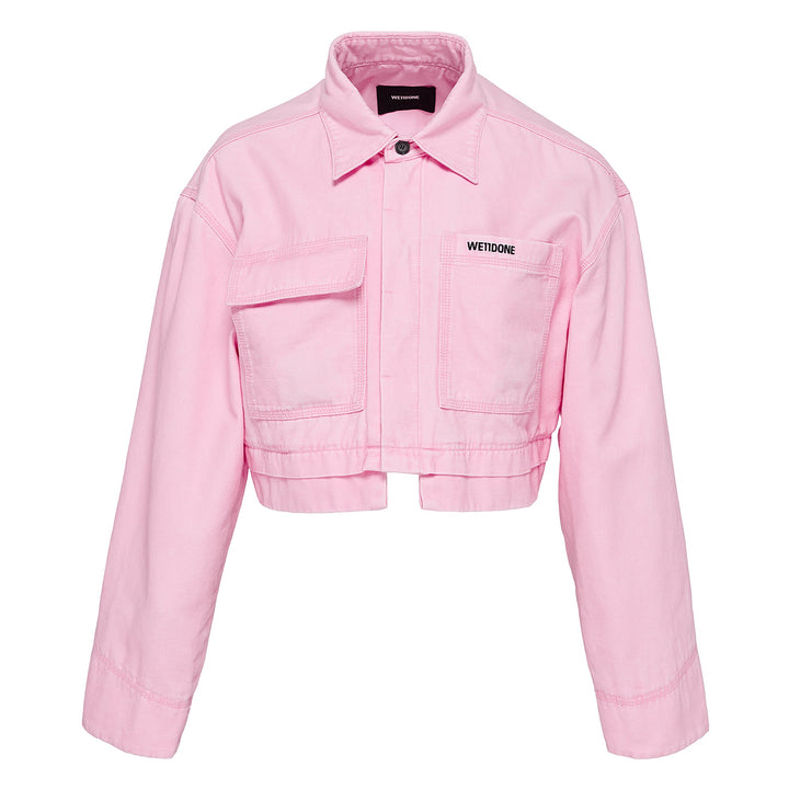 Pink Womens Cropped Work Jacket