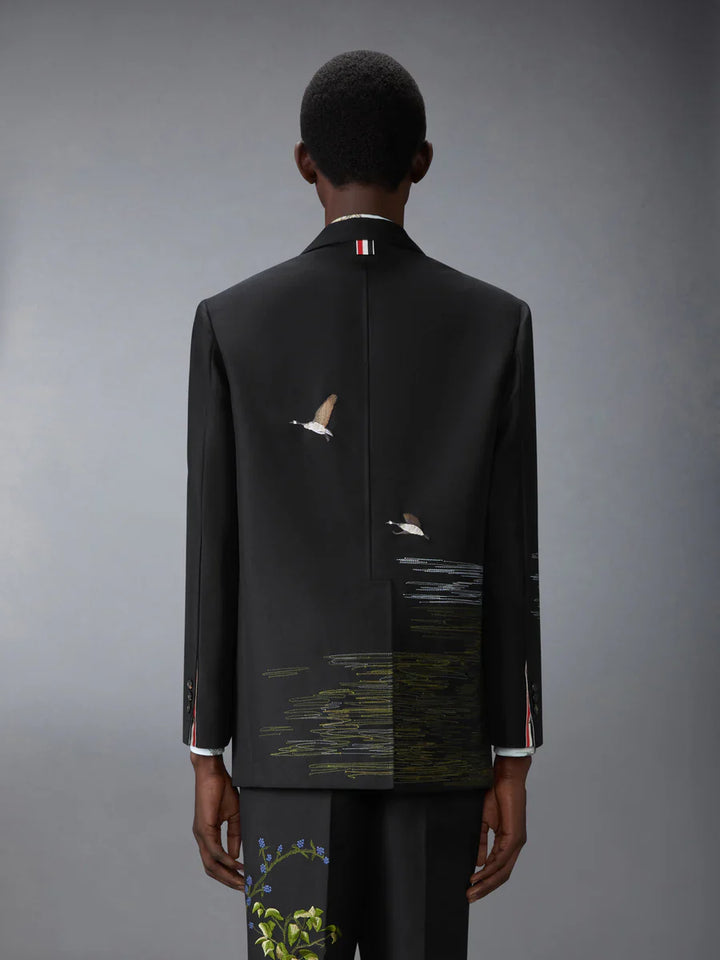 Goose Scenic Satin Stitch And Embroidery Sportcoat Men