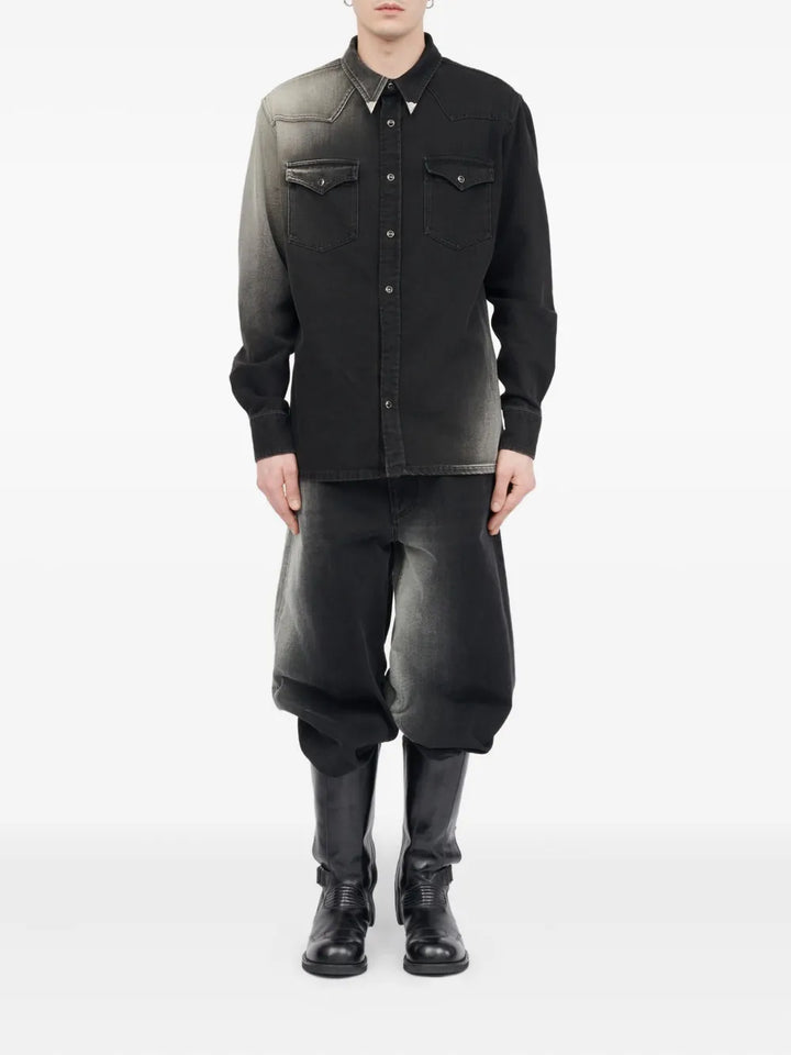 Long-Sleeved Shirt Black Denim