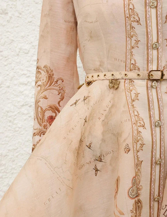 Memento Buttoned Mini Dress