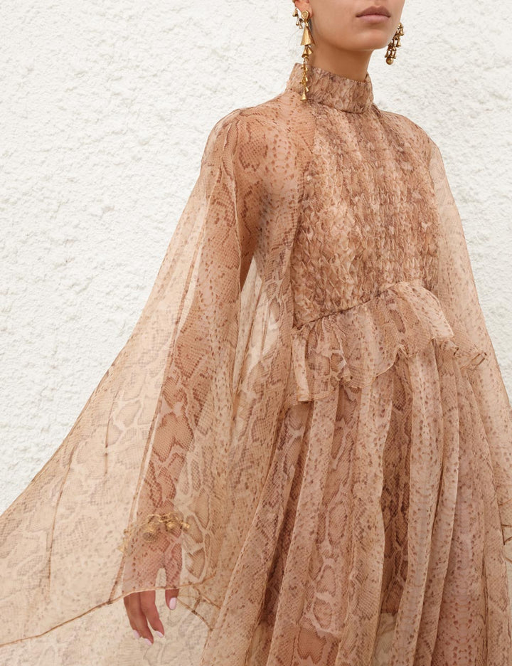 Memento Smocked Flutter Dress