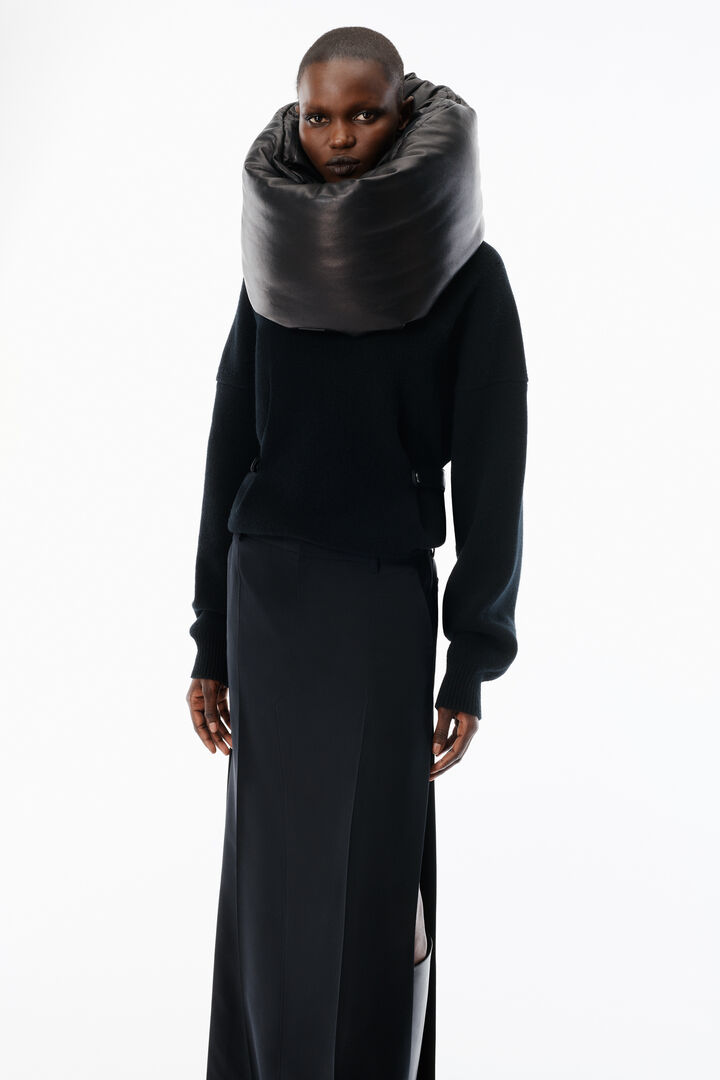 Mid Rise Tailored Maxi Skirt