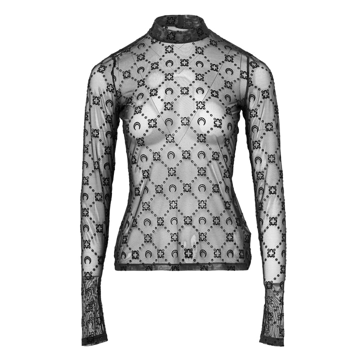 Moonogram Mesh Flock Tee