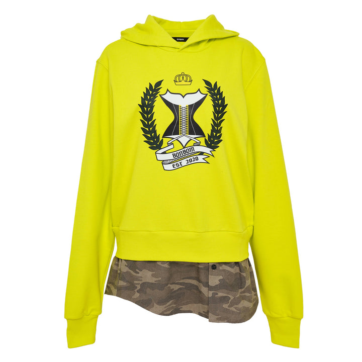 Shirt-Hem School Badge Hoodie