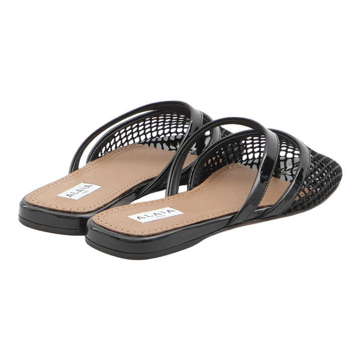 Club21 - ALAIA - Fishnet Mules - FLAT SANDALS - Black