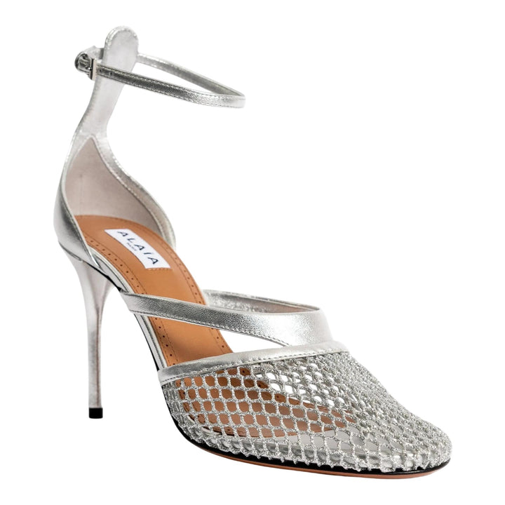 Club21 - ALAIA - Fishnet Sandals - HEELS - Silver