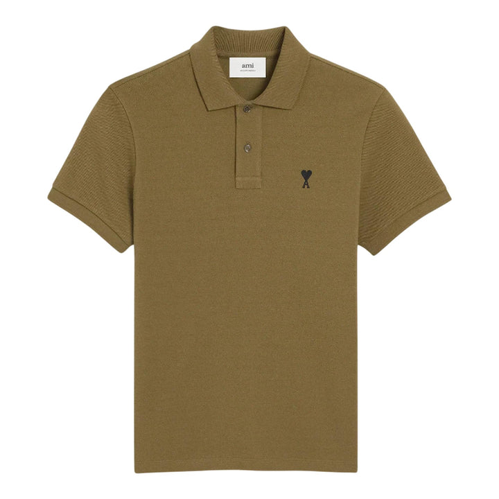 Club21 - AMI - Black Ami De Coeur Polo Shirt - POLOS - Olive