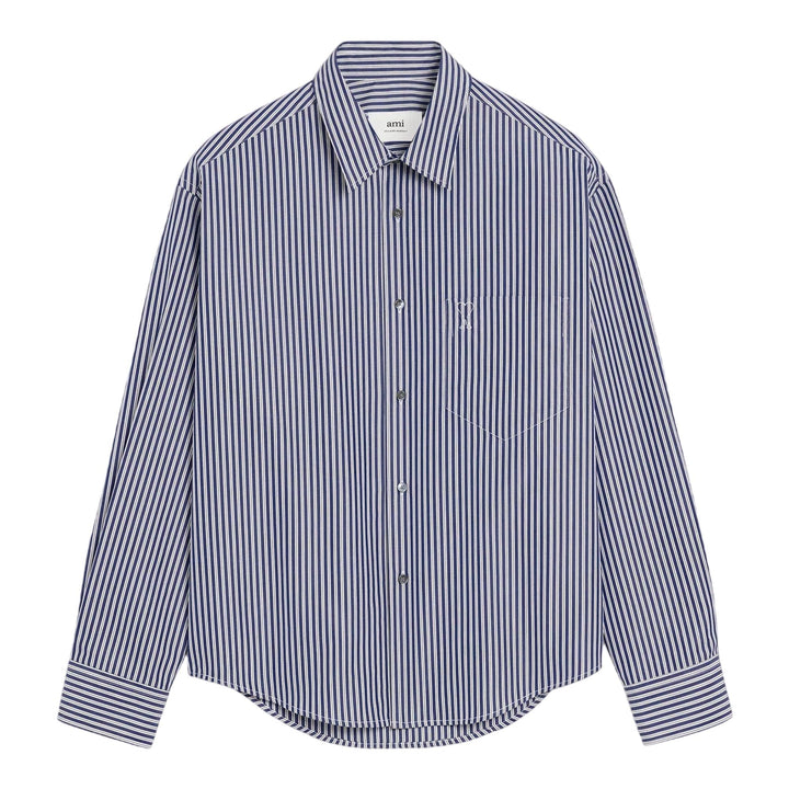 Club21 - AMI - Embossed Adc Boxy Shirt - SHIRTS - Blue