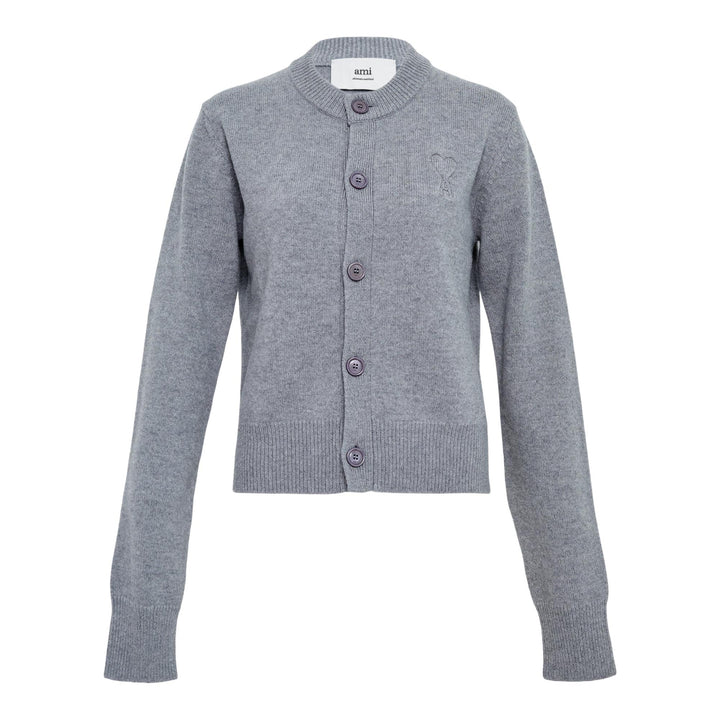 Club21 - AMI - Tonal Adc Cardigan - CARDIGANS - Grey