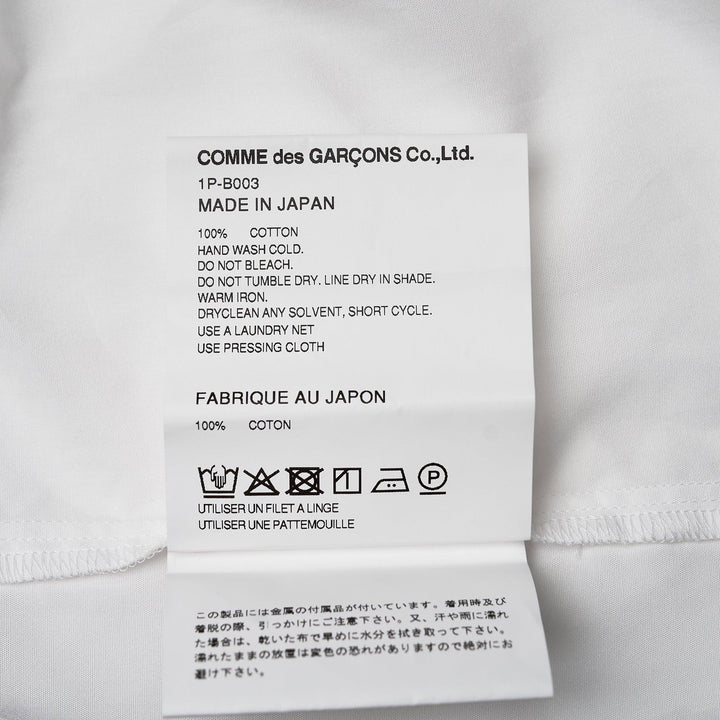 Club21 - COMME des GARCONS BLACK - Cotton Buckled Long Sleeve Shirt - SHIRTS - White