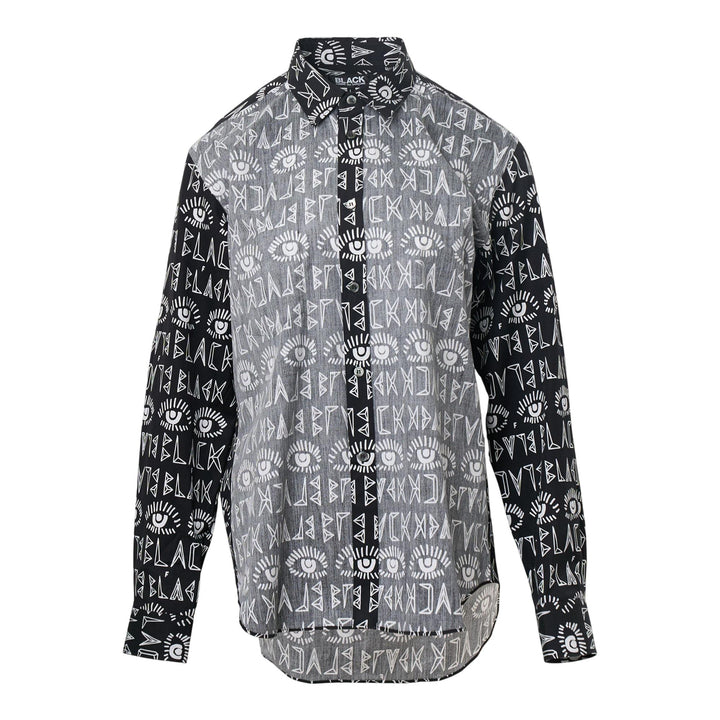 Club21 - COMME des GARCONS BLACK - Cotton FILIP PAGOWSKI Print Long Sleeve Shirt - SHIRTS - Black