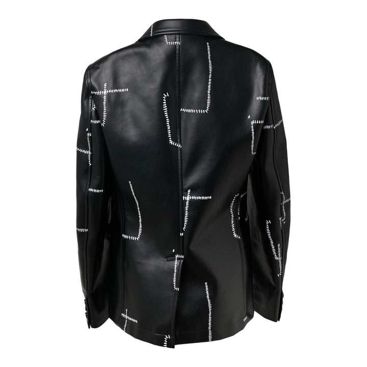 Club21 - COMME des GARCONS BLACK - Leather FILIP PAGOWSKI Print A Jacket - JACKETS - Black