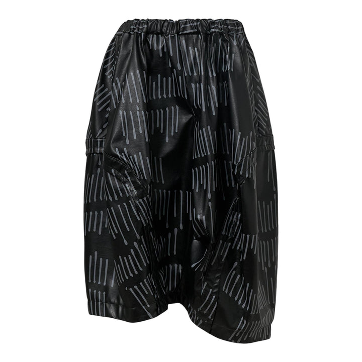 Club21 - COMME des GARCONS BLACK - Leather FILIP PAGOWSKI Print Skirt - SKIRTS - Black