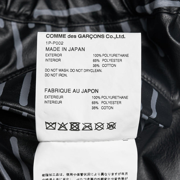 Club21 - COMME des GARCONS BLACK - Leather FILIP PAGOWSKI Print Skirt - SKIRTS - Black