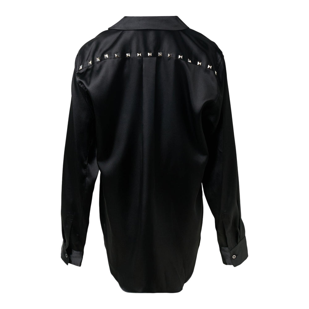 Club21 - COMME des GARCONS BLACK - Satin Studs Long Sleeve Shirt - SHIRTS - Black