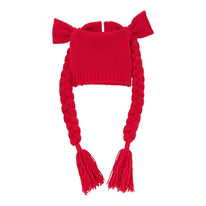 Club21 - COMME des GARCONS GIRL - Big Bowknot Pony Tail Knit Cap - HATS - Red