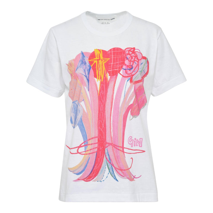 Club21 - COMME des GARCONS GIRL - Mao Yoshino Artwork Printed T-Shirt - TEES - White
