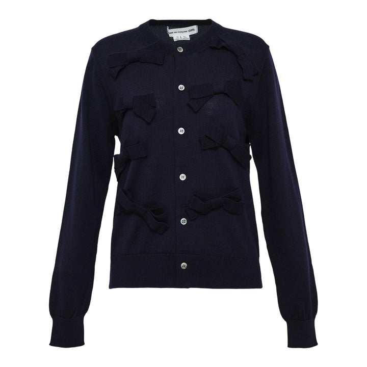 Club21 - COMME des GARCONS GIRL - Ribbon Decoration Cardigan - CARDIGANS - Navy