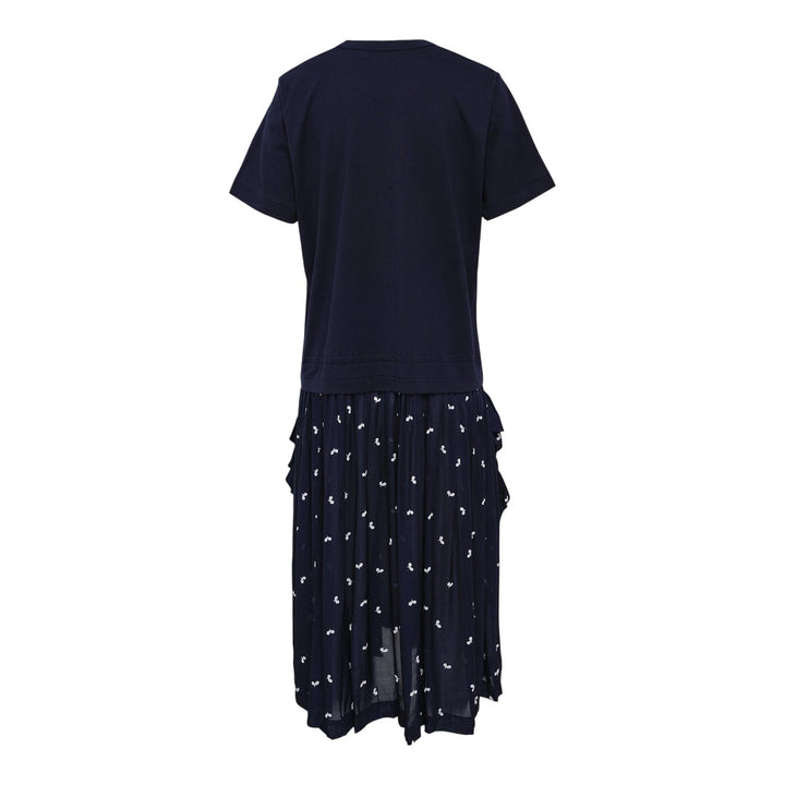 Club21 - COMME des GARCONS GIRL - Side Frills Leaf Pattern Dress - WOVEN DRESSES - Navy