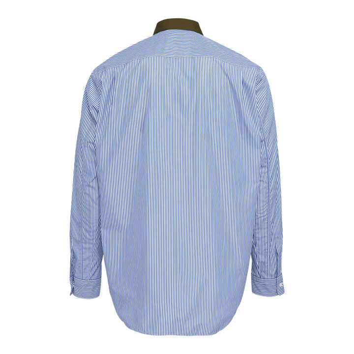 Club21 - COMME des GARCONS HOMME PLUS - Cotton Broad Stripe Pocket Long Sleeve Shirt - SHIRTS - Blue