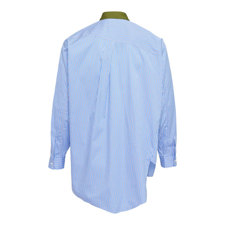 Club21 - COMME des GARCONS HOMME PLUS - Cotton Broad Stripe Pocket Long Sleeve Shirt - SHIRTS - Blue