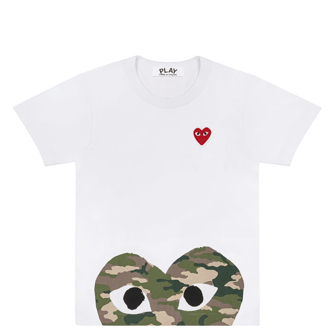 COMME_des_GARCONS_PLAY_Camou_Peekaboo_With_Red_Emblem_Tee_Women_White