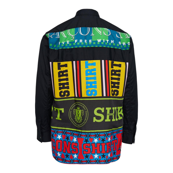 Club21 - COMME des GARCONS SHIRT - Cotton Poplin Print Long Sleeve Shirt - SHIRTS - Black