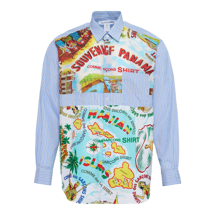 Club21 - COMME des GARCONS SHIRT - Print Wide Classic Long Sleeve Shirt - SHIRTS - Multi