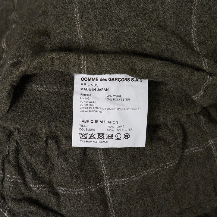 Club21 - COMME des GARCONS SHIRT - Wool Windowpane Check Jacket - JACKETS - Khaki