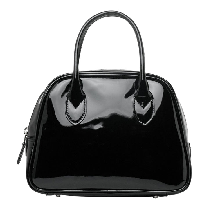 Club21 - COMME des GARCONS - Top Handle Patent Trapezoid Extra Small - TOP HANDLE - Black