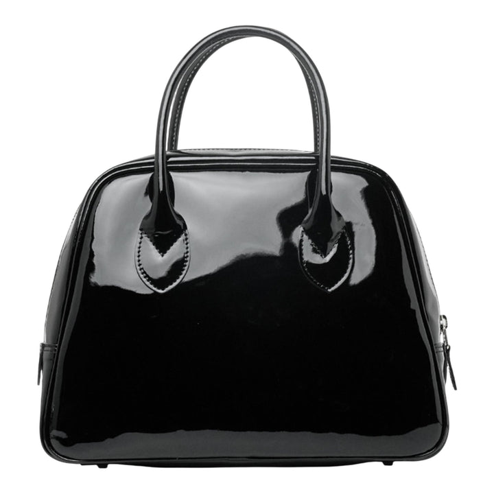 Club21 - COMME des GARCONS - Top Handle Patent Trapezoid Small - TOP HANDLE - Black