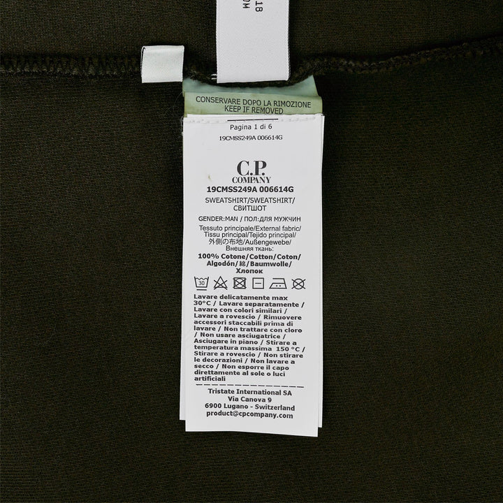 Club21 - C.P. Company - Crew Neck Sweatshirt Brushed Emerized Diagonal Fleece - SWEATSHIRTS - Green