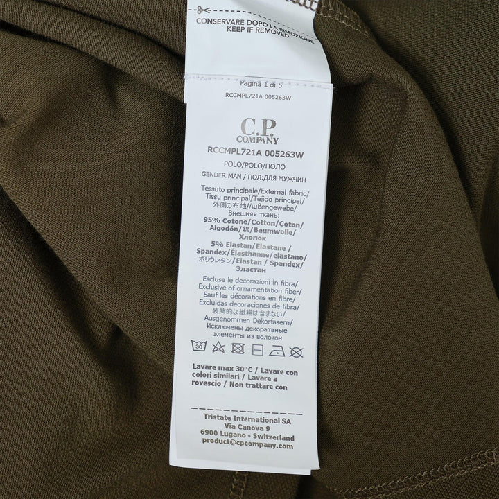 Club21 - C.P. Company - Stretch Piquet Short Sleeve Polo - POLOS - Dark Green