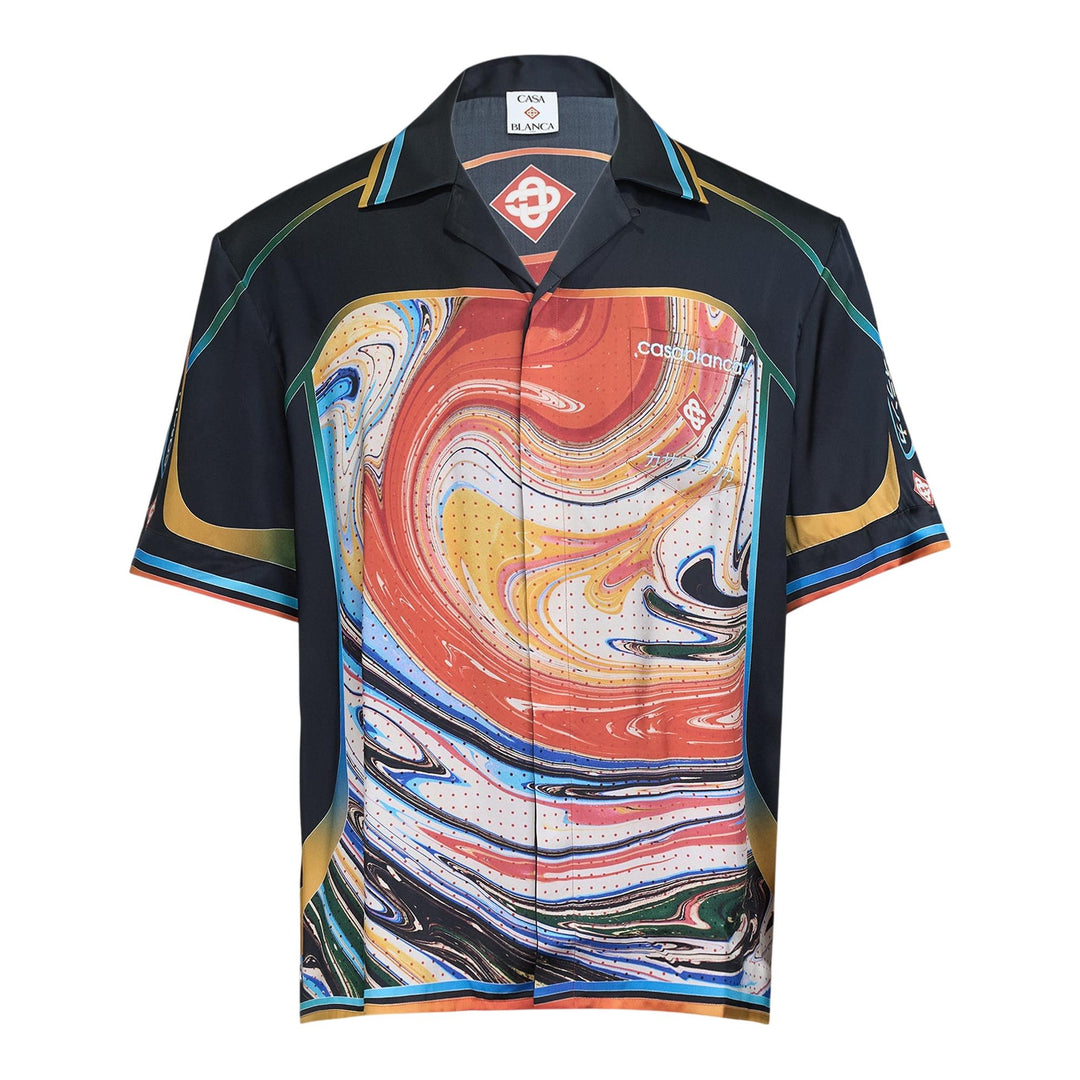 Club21 - Casablanca - Cuban Collar Short Sleeve Shirt - SHIRTS - Black