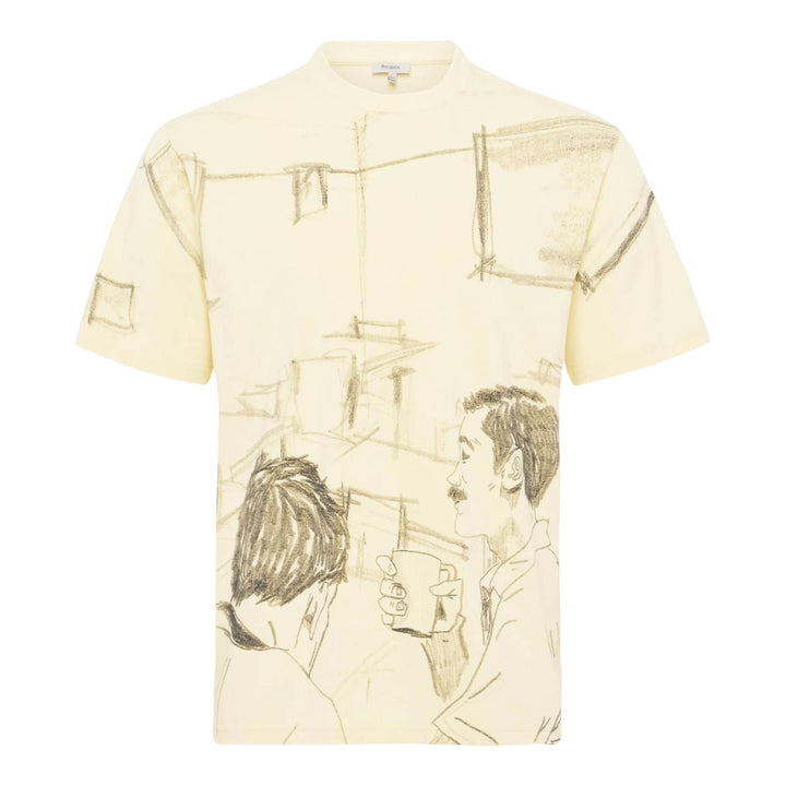 Club21 - JW Anderson - Cafe Scene Allover Print T-Shirt - TEES - Yellow