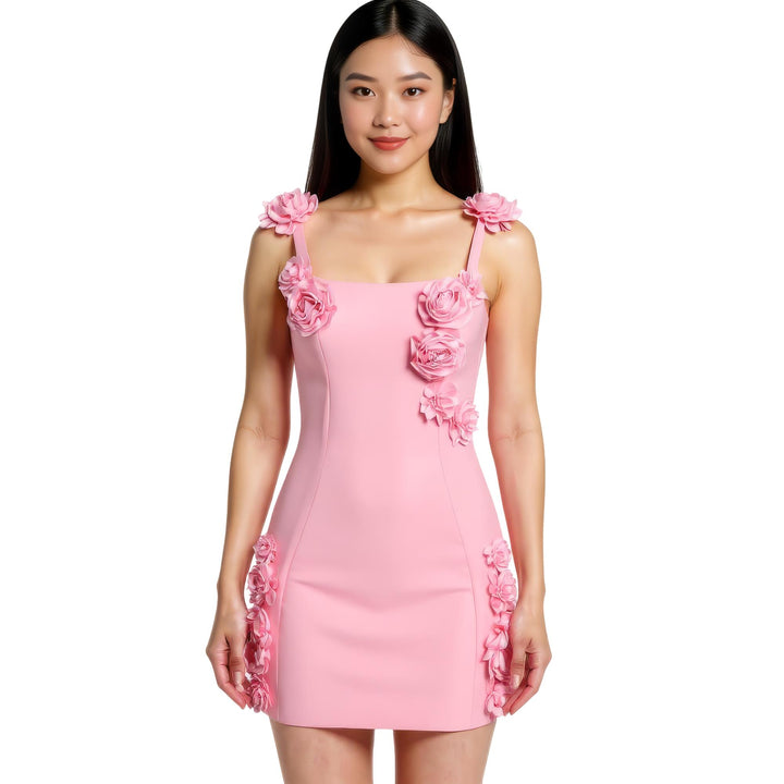 Club21 - JW PEI - Elaina Rosette Applique Mini Dress - DRESSES - Pink