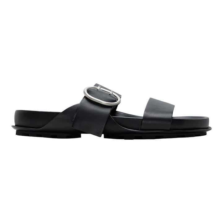 Club21 - Jil Sander - Sandal Semi-Shiny Calf Leather - FLAT SANDALS - Black