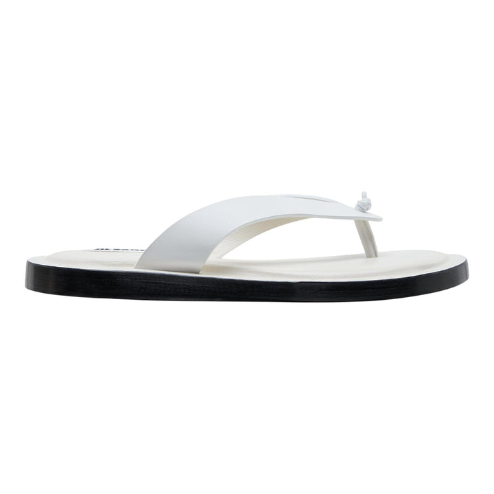 Club21 - Jil Sander - Semi-Shiny Calf Leather Slipper - FLAT SANDALS - White