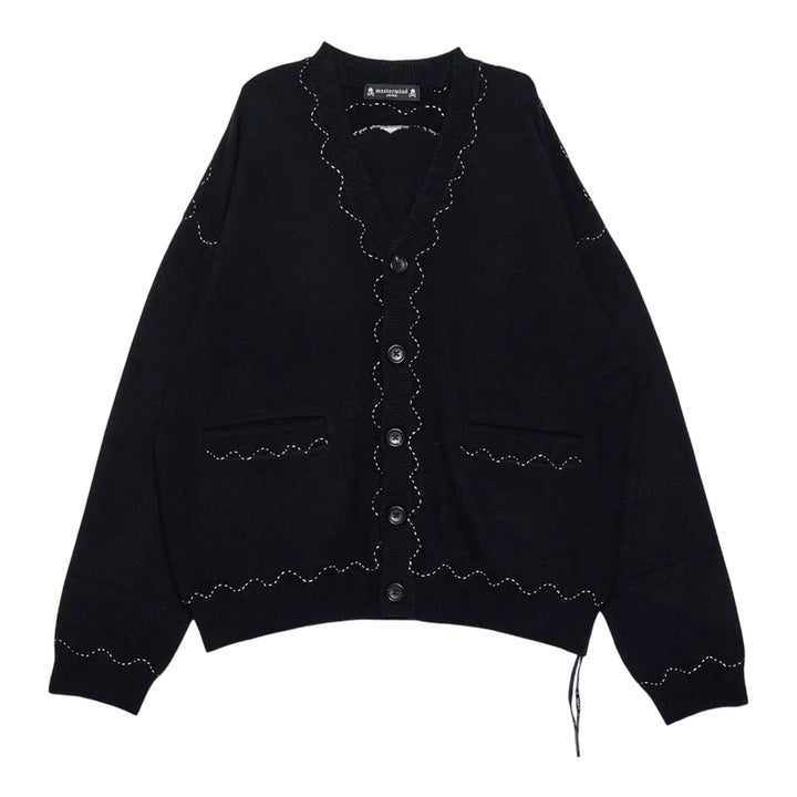 Club21 - MASTERMIND - Boxy Fit Hand Stitch Cardigan - CARDIGANS - Black