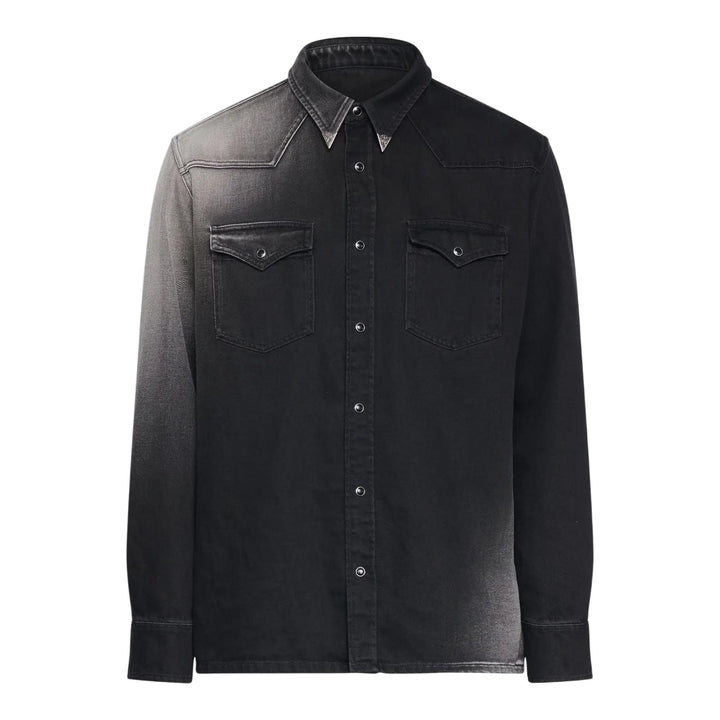 Club21 - MM6 - Long-Sleeved Shirt Black Denim - SHIRTS - Black