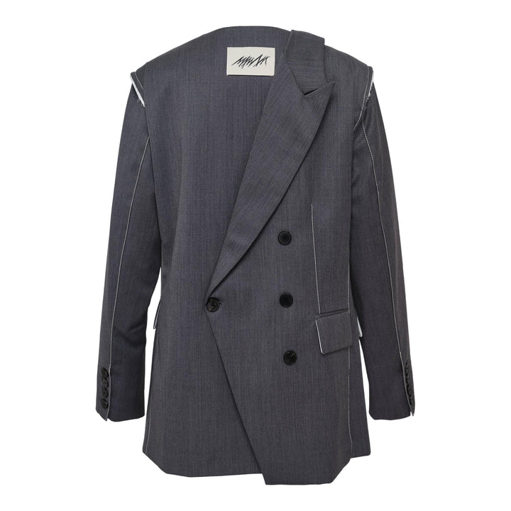 Club21 - MMAM - Double-Breasted Front & Back Detail Jacket - JACKETS - Grey